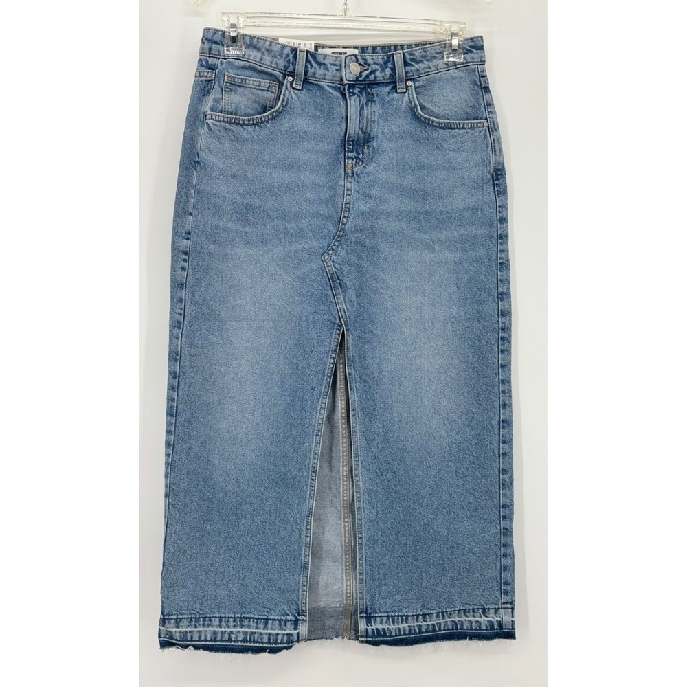 Cotton On Bailey Denim Maxi Skirt Size 8 High Rise Bells Blue NWT
